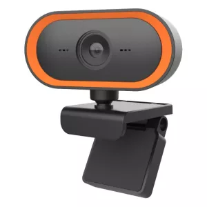 7: Vidvinkel Webkamera 2K HD - 360 grader roterbar - Orange