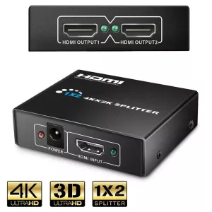 11: HDMI splitter/Switch - 1X / 2X HDMI - 1080p Fuld HD - Med strømkabel - Sort