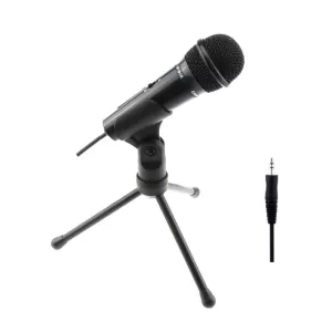 4: Mikrofon med bordholder - til PC / Laptop mm - 3.5mm kabel tilslutning - Sort