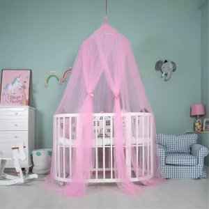 11: Myggenet - Dome Design til over baby / tremme seng - 300 x 60cm - Rosa
