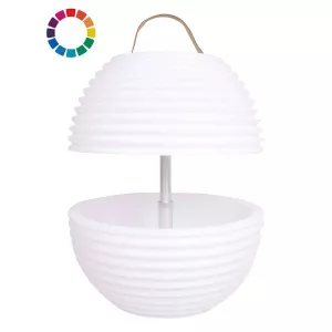 1: Nikki Amsterdam - The.Bowl - Lampe med indbygget Bluetooth Højttaler & Vinkøler - Vandtæt - Hvid