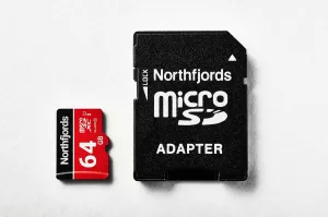 6: NorthFjords - MikroSD TF hukommelseskort 64GB - Inkl SDHC adapter