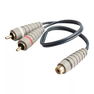 1: Premium Kabel til subwoofer - 2x RCA (han) / 1x RCA (hun) splitter kabel 0.20m