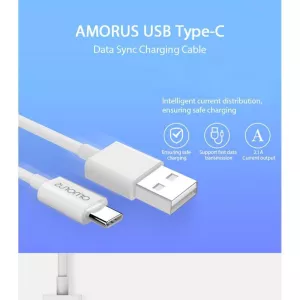 6: Huawei Mate 20 pro / Mate 20 Lite / Mate 20 - AMORUS Type-C USB oplader kabel 1m hvid