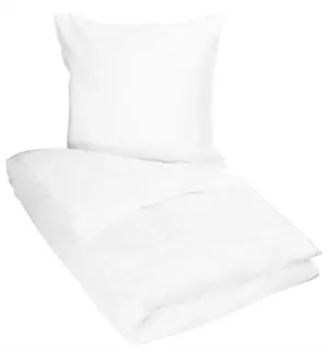 1: Hvidt sengetøj 140x200 cm - Sengesæt i 100% Bomuldssatin - Borg Living sengelinned