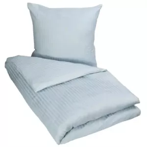 11: Lyseblåt sengetøj - 150x210 cm - Stribet sengetøj - 100% Bomuldssatin - Borg Living sengesæt