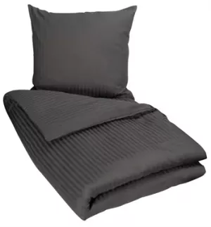 7: Mørkegråt sengetøj 150x210 cm - Sengesæt i 100% Bomuldssatin - Borg Living sengelinned