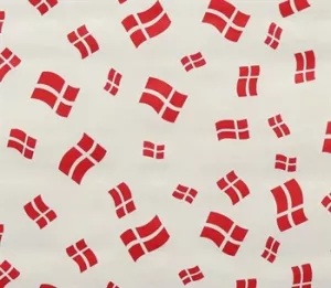 11: Voksdug - Danske flag - 140 cm bred - Dug med dannebrogsflag