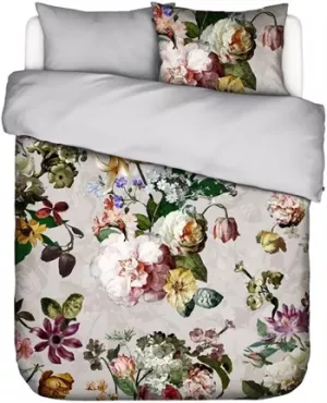 8: Dobbeltdyne sengetøj 200x200 cm - Fleur Grey - Mønstret sengesæt - 2 i 1 design - 100% bomuldssatin - Essenza