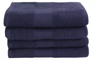 16: Badelagen - 100x150 cm - Mørkeblå - 100% Bomuld - Stort håndklæde fra By Borg