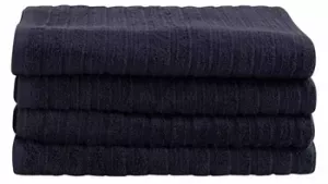 9: Badelagen - 100x150 cm - Mørkeblå - 100% Bomuld - Standhåndklæde fra By Borg
