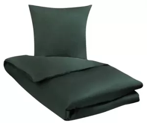 12: Bambus sengetøj 200x220 cm - Mørkegrøn - Satinvævning - Dobbelt sengetøj - 100% Bambus - Nature By Borg
