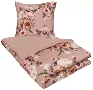 17: Blomstret sengetøj - 140x220 cm - Lavender flower - Vendbar dynebetræk - 100% Bomuldssatin - Excellent By Borg sengesæt