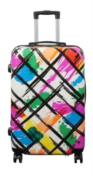 10: Kuffert - Hardcase kuffert - Str. Medium - Kuffert med motiv - Kryds mønster - Eksklusiv letvægt rejsekuffert