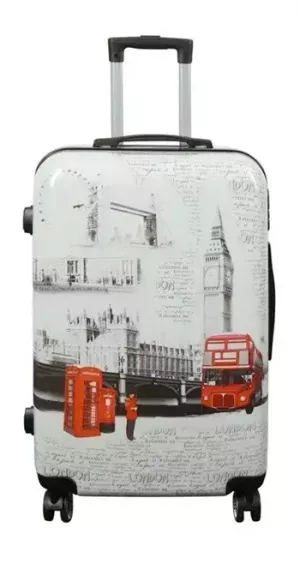 4: Kuffert - Hardcase kuffert - Str. Medium - Kuffert med motiv - London - Eksklusiv letvægt rejsekuffert