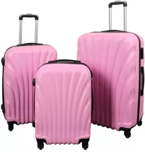 12: Kuffertsæt - 3 Stk. - Praktisk hardcase kuffertsæt - Musling lyserød