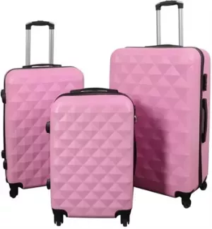 16: Kufferter - sæt med 3 stk. - Eksklusivt hardcase kuffertsæt tilbud - Diamant lyserød