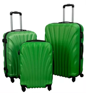 15: Kuffertsæt - 3 Stk. Hardcase kufferter - Grøn Musling
