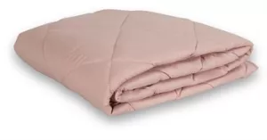 1: Vattæppe - 140x200 cm - Støvet rosa fiber sommerdyne af fibervat - Quiltet tæppe - In Style