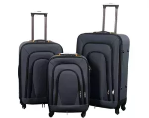 1: Kuffertsæt - 3 Stk. - Softcase kufferter - Kraftigt nylon - Praktiske rejsekufferter - Grå