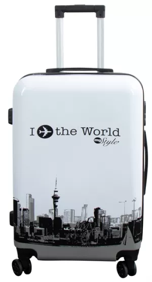 7: Mellem kuffert - I Love The World - hardcase kuffert - Eksklusiv rejsekuffert