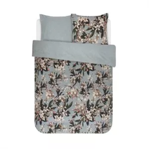 6: Blomstret sengetøj 200x200 cm - Lily Green - Grønt sengetøj - 2 i 1 design - 100% bomuldssatin - Essenza