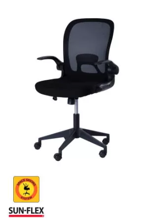 4: Sun-Flex Hideaway Chair, sort mesh, inkl. armlæn, 45-55 cm, sort fodkryds