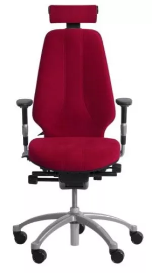7: RH Logic 400 Standard kontorstol, rød select stof, sort fodkryds, siddehøjde: 41-53 cm
