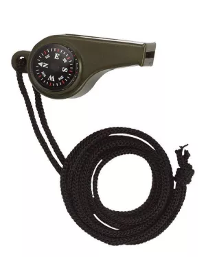 6: Rothco Fløjte m. Kompas & Termometer (Oliven, One Size)