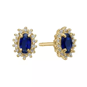 2: Aagaard - 8 kt. guld ørering med blå safir og diamanter