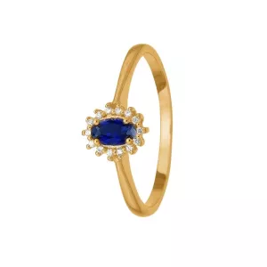 9: Aagaard - 8 kt. guld ring med blå safir