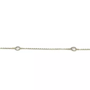 14: Guld & Sølv Design - Ankelkæde i 8kt. guld med dråber (27 cm)