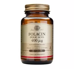 3: Solgar Folinsyre (Folacin) 400 mcg (250 tabletter)