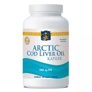 12: Torskelevertran citrus Cod liver oil 180 kap fra Nordic Naturals