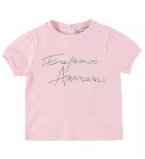 13: Emporio Armani T-Shirt - Rosa m. Sølv/Similisten - 18 mdr - Emporio Armani T-Shirt