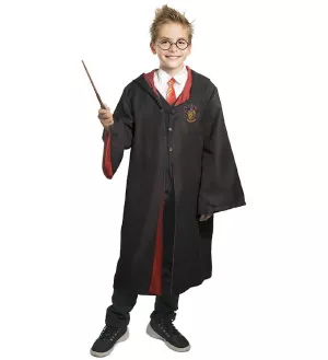 13: Harry Potter Kostume Med Tryllestav - Deluxe - 5-7 år