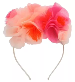 5: Meri Meri Hårbøjle - Pink Floral Headband - OneSize - Meri Meri Hårpynt