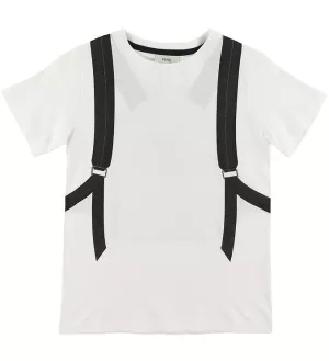 1: Fendi T-shirt - Hvid m. Rygsæk/Monster