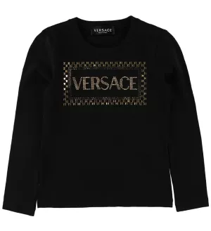 7: Versace Bluse - Sort m. Nitter - 6 år (116) - Versace Bluse