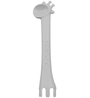 8: Ske og gaffel 2-i-1 i silikone fra Tint Tot - Light grey