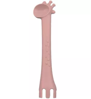 3: Ske og gaffel 2-i-1 i silikone fra Tint Tot - Rosa