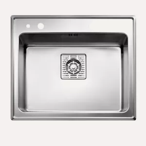 1: Intra Frame 60 SX. Silestone / Kompositsten planlimet køkkenvask