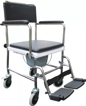 1: Bækkenstol/toiletstol på hjul