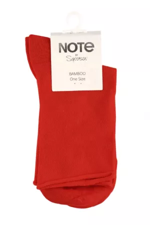 4: Oroblu - Strømper Note Woman Bamboo Roll Top - Red