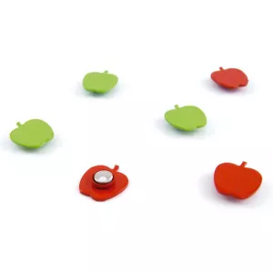 6: Æble Magneter, 6-pak - køleskabsmagneter