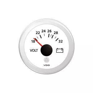 6: Vdo voltmeter 12v, hvid ø52mm