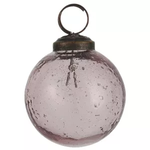 7: Julekugle rund glas rosa - Ib Laursen Dia: 5,8 cm