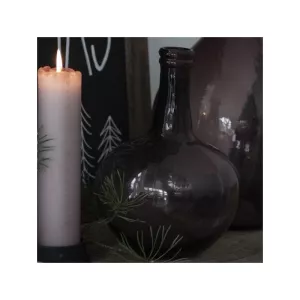 5: Glasballon / vase malva glas mundblæst - Ib Laursen - H: 24 cm