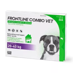 3: Frontline Combo Vet - hund 20-40 kg - 3 pipetter