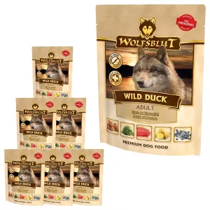 5: WolfsBlut Wild Duck, Vådfoder, 7 x 300g